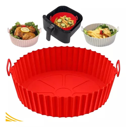 FORMA DE SILICONE - FRITADEIRA AIR FRYER, MICRO-ONDAS COM ALÇA