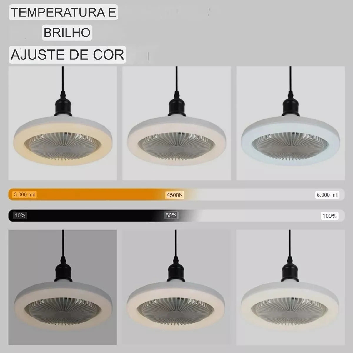 Ventilador de Teto com Luzes de Led Integradas